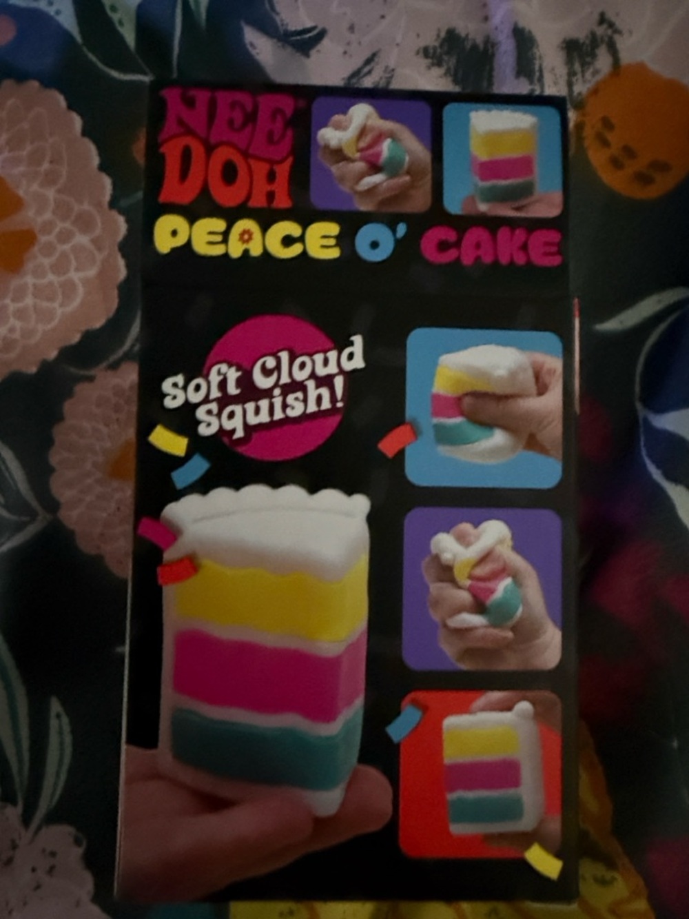 NeeDoh Peace O' Cake Rainbow Layered Squishy Toy - Pink, Yellow, Blue, White - Picture 6 of 7